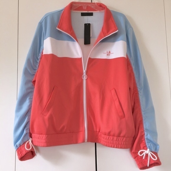 Lala Anthony Colorblocked Full Zip Stretch Jacket - Picture 1 of 16